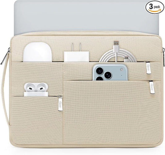 HYZUO 14-15 Inch Laptop Sleeve Bag for MacBook Air 15 M5 A3448 M4 M3 M2 2026-2023, MacBook Pro 15, 15" Surface Laptop, XPS 14/15 Plus, NoteBook Case for 14" HP Dell Lenovo Asus Acer, Sand