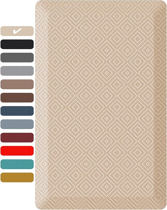Ophanie Kitchen Mats for Floor,3/4 inch Thick,20x32 Anti Fatigue Cushioned Mat with 99+ Pairs of Anti-Slip Bottom Ridges,Kitchen Rugs,Waterproof,Comfort Ergonomic Standing Mat for Office,Home,Sink