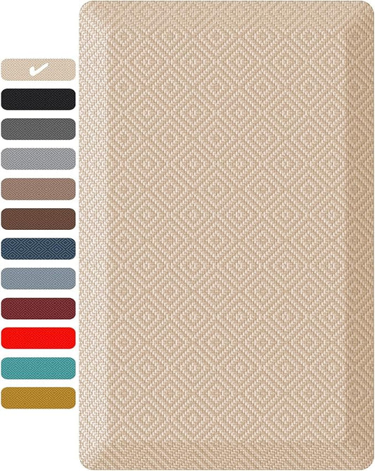 Ophanie Kitchen Mats for Floor,3/4 inch Thick,20x32 Anti Fatigue Cushioned Mat with 99+ Pairs of Anti-Slip Bottom Ridges,Kitchen Rugs,Waterproof,Comfort Ergonomic Standing Mat for Office,Home,Sink