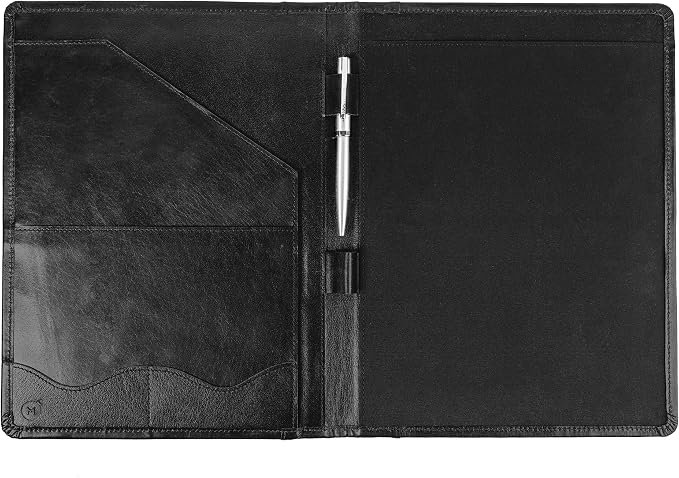 Leather Portfolio Professional Organizer Padfolio – Resume Folder with Luxury Pen, Stylish Document Folio for Letter Size Writing Pad with Business Card Holder, Ideal Gift Portfolios for Men and Women
