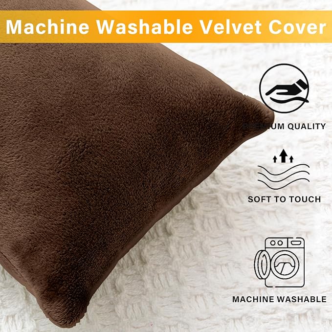 1 MIDDLE ONE 2 Pack Small Pillow, Memory Foam Mini Pillow 11 X 7 Inches for Travel, Sleeping, Nap and Neck, Knee, Lumbar Support, Tiny Cushion for Pet, Dogs (Brown)