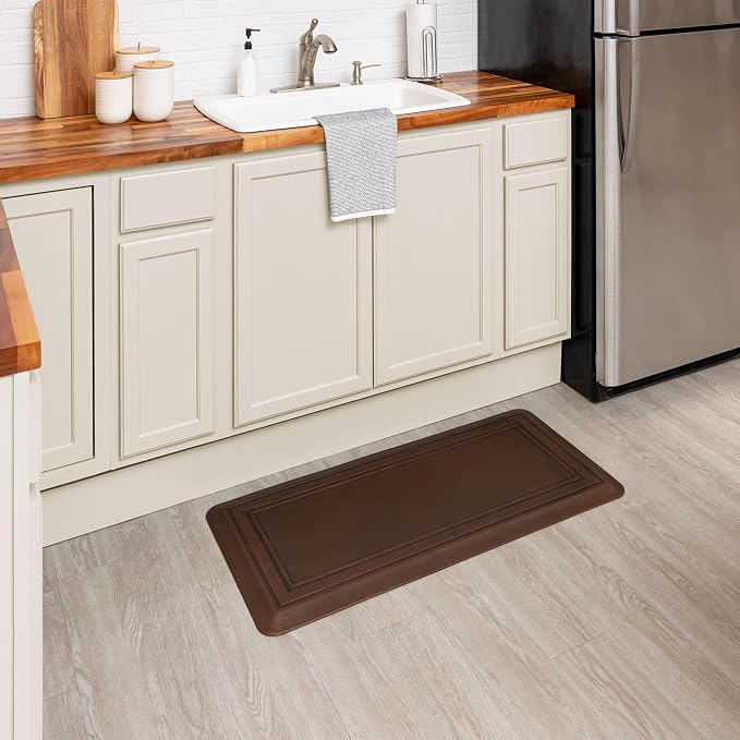 Tempur-Pedic Ultra Comfort Anti-Fatigue Frame Copper 1' 8" x 3' 6" Kitchen Floor Mat Cushioned Ergonomic Standing Desk Mat Waterproof Non-Skid Foam