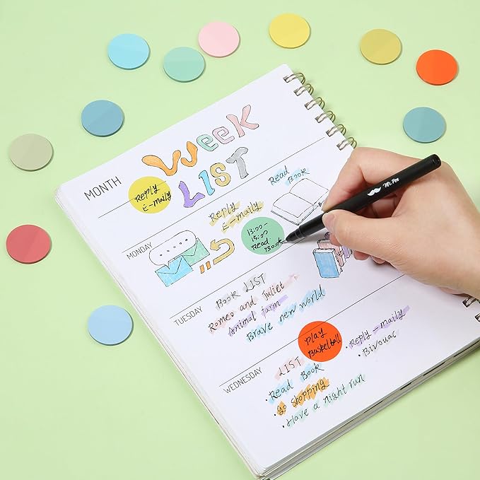 Mr. Pen- Transparent Sticky Note Set, 560Sheets, Colorful, Round Transparent Sticky Notes Set, Stocky Notes for Bible Journaling
