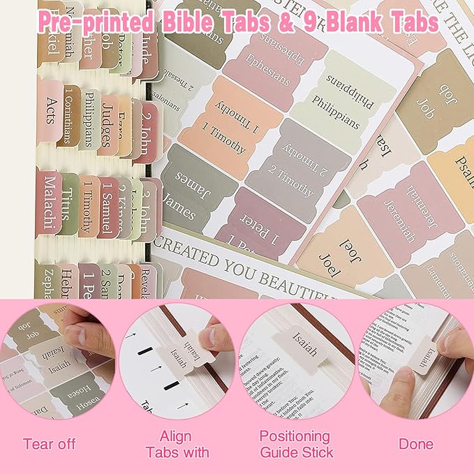 Bible Study Supplies for Women, Bible Journaling Kit with Highlighters & Pens, Bible Tabs for Women, Sticky Notes, Bookmarks & Cross Clips – Bible Annotation Kit for Scripture Study(30pcs)