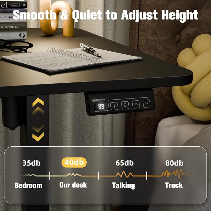 55"x24" Standing Desk, Height Adjustable Sit-Stand Home Office, Black | Electric Adjustable Standing Desk, Sit to Stand Computer Office Desk with Splice Board, Memory Preset, Lifts 28.7''-46.5"