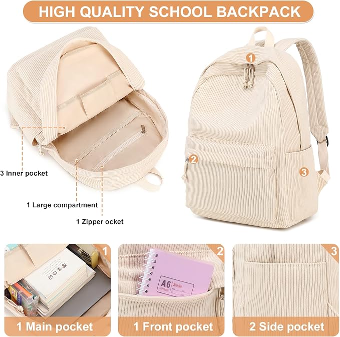 BTOOP School Backpacks for Teen Girls Bookbags Lightweight Kids Backpack School Bags Set with Lunch Box Pencil Case