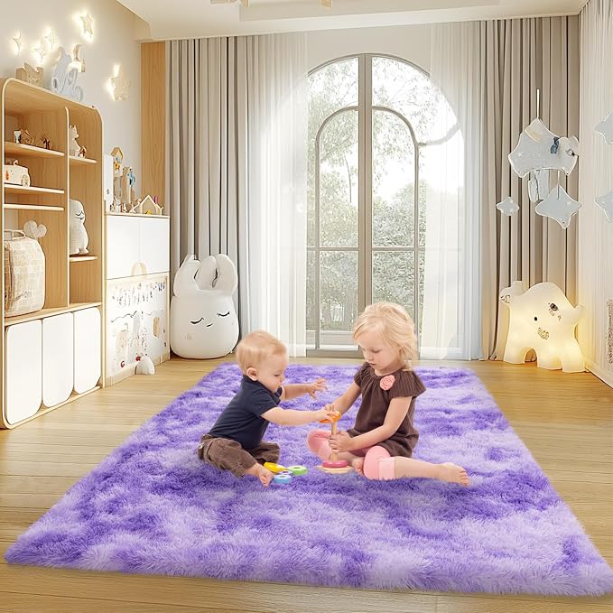 Mugorn Small Soft Shag Rugs for Bedroom, 4x6 Fluffy Area Rugs for Living Room