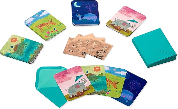Papyrus Blank Note Cards with Envelopes, Animals (20-Count)
