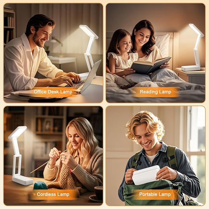 Rechargeable Lamps Cordless Lamps,6000mAh Battery Powered Lamp,3 Colors+Dimmable Desk Light,Rechargeable Table Lamp with USB Charging Port+45min-Timer,Wireless & Portable Light,Battery Operated Lights
