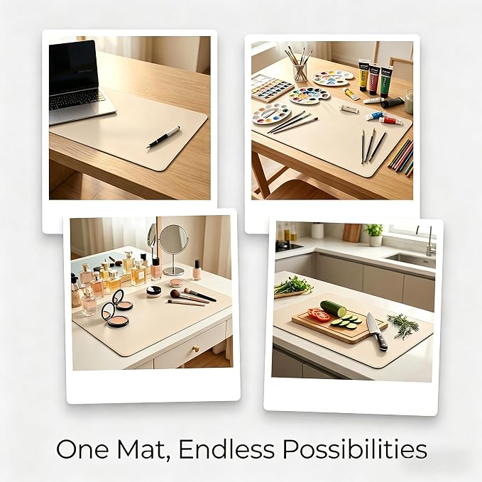 Professional Large Mouse Pad & Computer Game Mouse Mat (12x48in, Off-White)