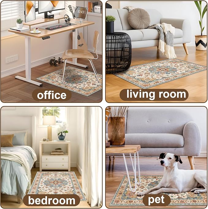 Office Chair Mat for Hardwood Floors - 48X35.5” Desk Chair Mat for Rolling Chair, Under Desk Rug Protects Hard Floors from Damage, Low Pile Floor Protector for Rolling Chair, Non-Slip