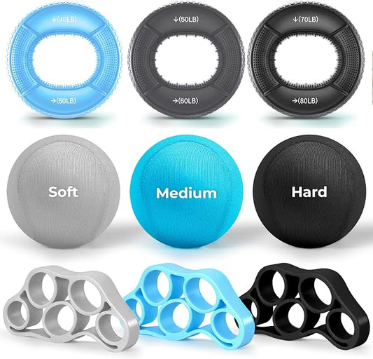 Hand Gripper Strengthener Set - Hand Grip Strengthener, Stress Balls for Adults,Grip Strength Trainer for Hand Sensitivity Training,Hand Rehabilitation Exercising