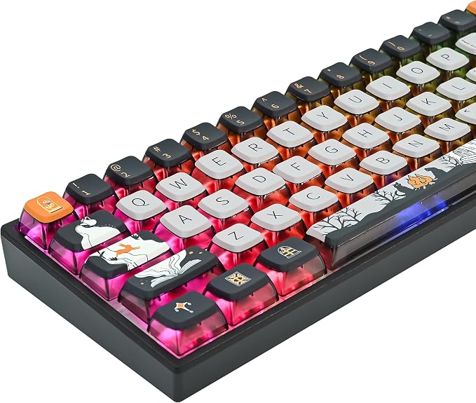 Fogruaden Pudding Keycaps 60 Percent, 118 Dye-Sublimation Keycaps Set, ASA Profile Custom Keycap for Mechanical Keyboard(Dark Fairytale)