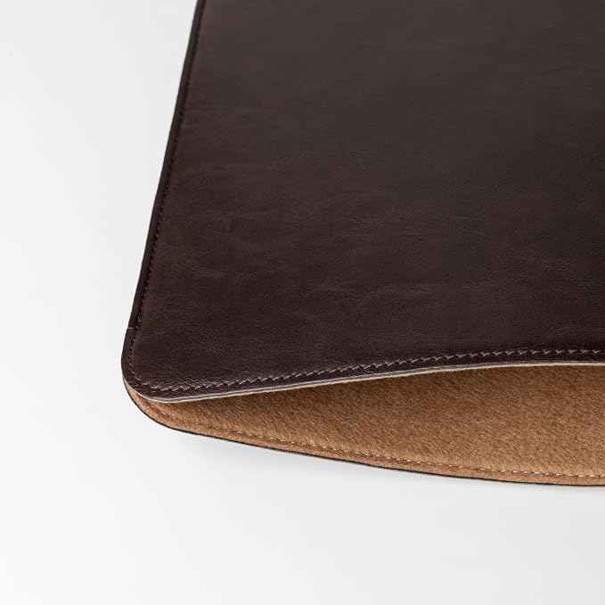 Comfyable Laptop Sleeve 13 Inch Precisely Compatible with MacBook Air M5 2026 & MacBook Pro/Neo A18, Faux Leather Cover Case, Dark Brown