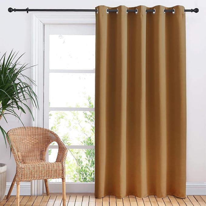 NICETOWN Bedroom Blackout Curtain Panel, 1 Panel, 70 x 84 inch, Gold Brown, Privacy Window Thermal Insulated Blackout Drape/Drapery for Loft, Guestroom