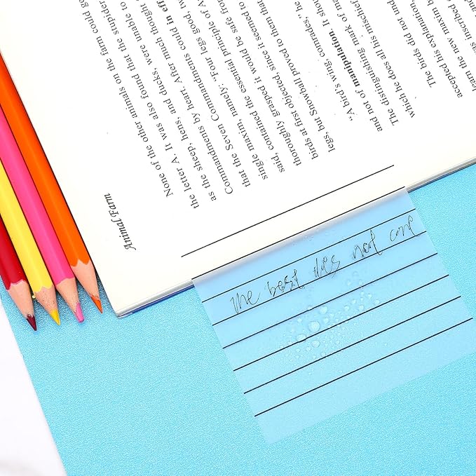 6 Pack Transparent Sticky Notes 300 Sheets 3x3 Inch Clear Sticky Notes with Lines Colorful Lined Post Note Reminder Tabs for Office Home College Meeting