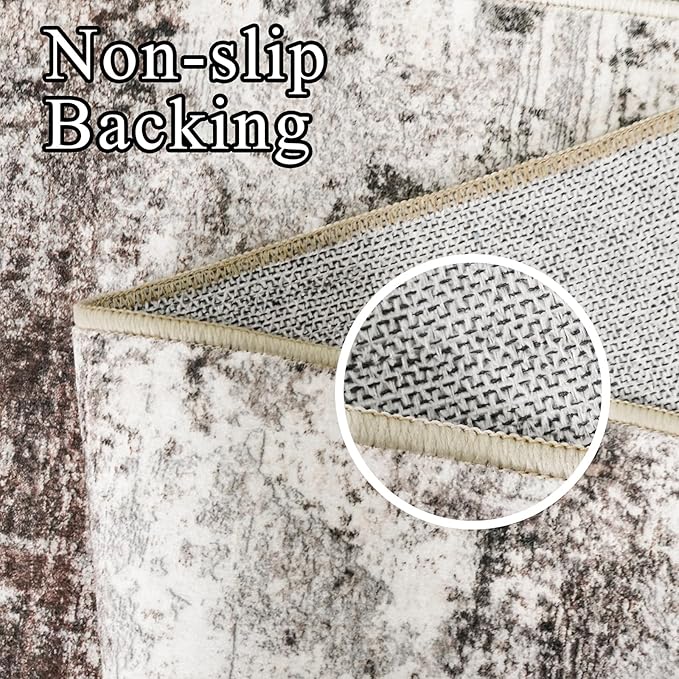 Carpet Runners for Hallway 12ft: 3x12 Runner Rug Washable Non Slip Long Carpet Runner for Kitchen Bedroom - Modern Neutral Low Pile Wide Decoration Floor Mat for Newlyweds Pet Family(3x12 Beige-Brick)