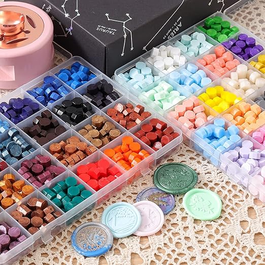1248 Pcs Wax Seal Beads - 48 Colors, Wax Stamp Seal for Stamps