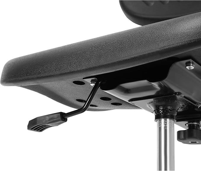 BenchPro High Back Deluxe Polyurethane Chair with 18” Adjustable Footring and Heavy Nylon Base, 21.5"-31.5" Height Adjustment, 450 lbs Capacity
