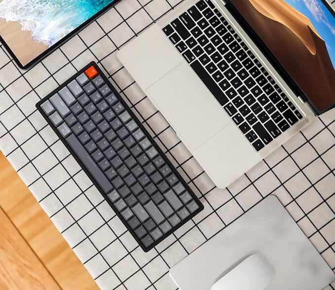 Keychron K2 Wireless Mechanical Keyboard, 75% Layout 84 Key Bluetooth/USB-C Wired Compact RGB Backlit Anti Ghosting/N-Key Rollover, Gateron G Pro Brown Switch Aluminum Frame for Mac Windows, Version 2