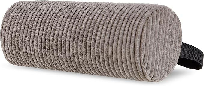 HIGOGOGO Lumbar Roll Lumbar Support Pillow for Office Chairs, Cars, and Gaming Chairs, Back Cushion with Washable Cover & Adjustable Strap to Relieve Back Pain and Improve Posture, 15"x6"x5", Grey