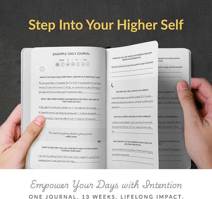 Foundations of Self Mastery Journal – Guided Daily Planner for Men & Women | Goal Setting, Gratitude, Manifestation, Affirmation, Reflection, Mindfulness, Productivity & Personal Growth (White)