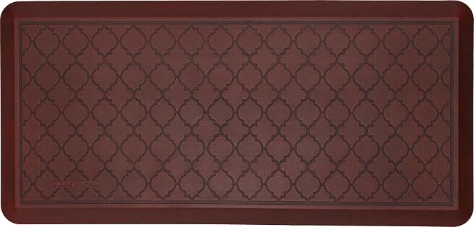 Tempur-Pedic Ultra Comfort Anti-Fatigue Lattice Merlot 1' 8" x 3' 6" Kitchen Floor Mat Cushioned Ergonomic Standing Desk Mat Waterproof Non-Skid Foam