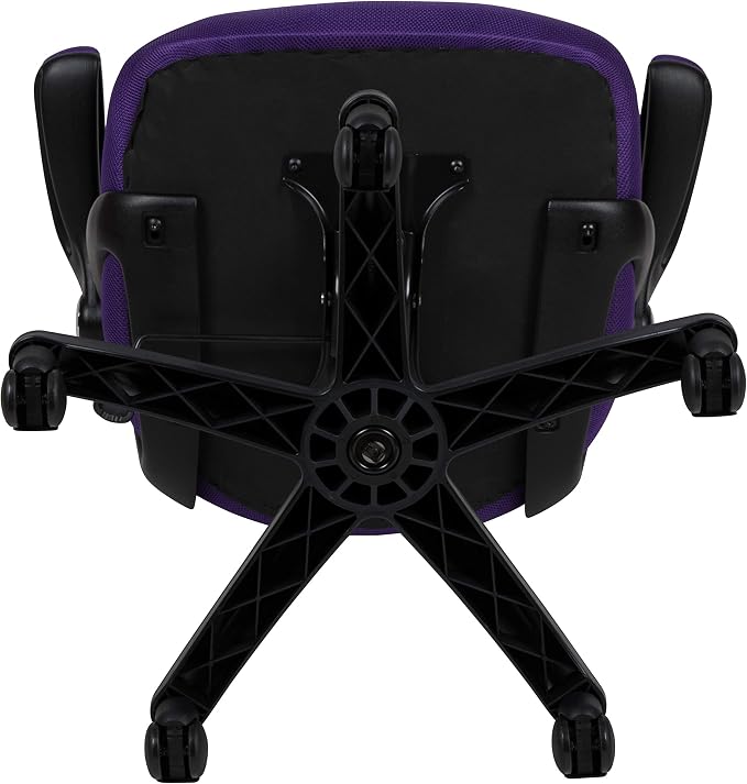 Flash Furniture Porter High-Back Swivel Office Chair with Adjustable Lumbar Support and Seat Height, Ergonomic Mesh Desk Chair with Flip-Up Armrests, Purple/Black