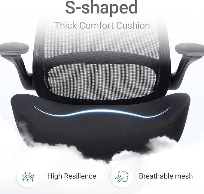 HYLONE 400lbs Big and Tall Heavy Duty Drafting Chair 5" Thickened Seat Tall Office Chair Flip-Up Armrests Ergonomic Chair with Lumbar Support and Adjustable Footrest Ring Standing Desk Chair (Black)