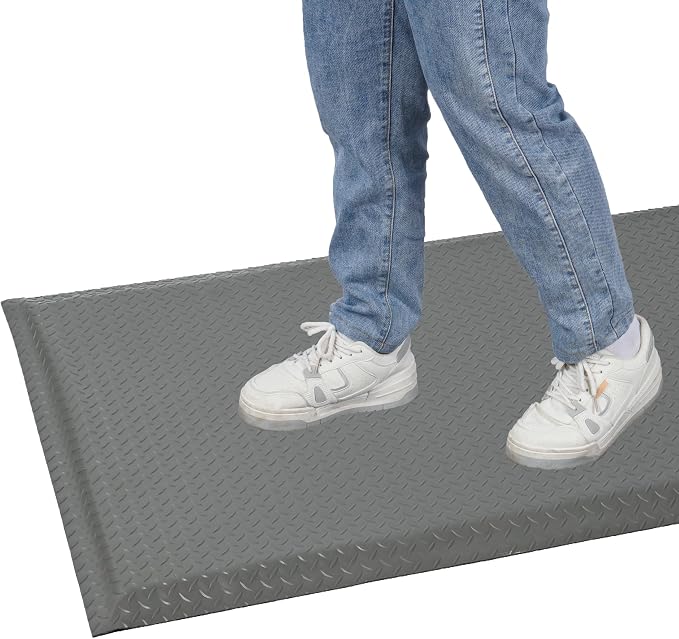 Anti Fatigue Mats Industrial 2' x 5' 15/16" Thick Ergonomic Standing Mat Commercial Kitchen Mat Heavy Duty Diamond Plate Shop Floor Mats Helps Relieve Back and Leg Soreness