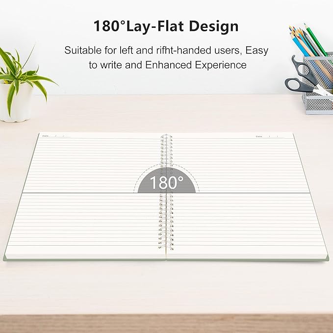 RETTACY Spiral College Ruled Notebook, 300 Pages, B5 Medium Size (7.4" x 10"), for School, Work, Writing, Journaling, 100 GSM Thick Paper, Flexible Plastic Cover (Lilac)