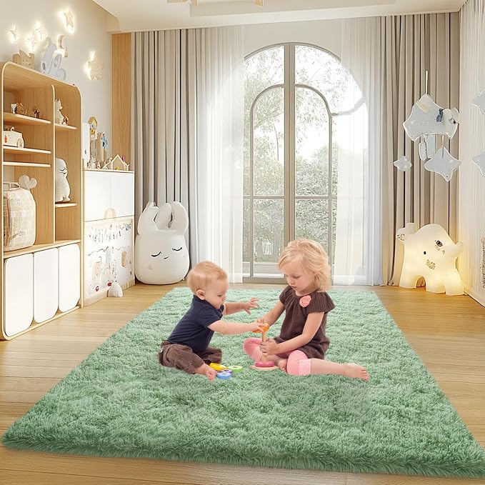 Mugorn Small Soft Shag Rugs for Bedroom, 4x6 Fluffy Area Rugs for Living Room