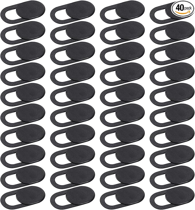 40 Pcs Webcam Cover, Camera Privacy Cover Slide Universal Laptop Camera Covers Slide Ultra-Thin Webcam Covers for Laptop Computer Cell Phone Protecting Privacy Security(Black)