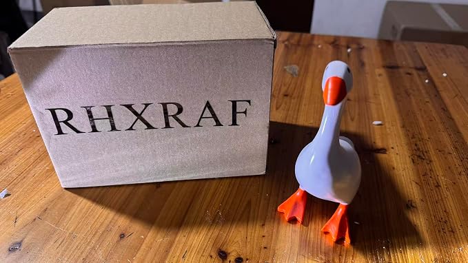 Desk Goose 7 Inches Mini Office Desktop Goose Magnetic Key Holder | 7 inch resin goose decor for office or home.Magnetic beak can hold a couple of keys.Gift for friends and family.