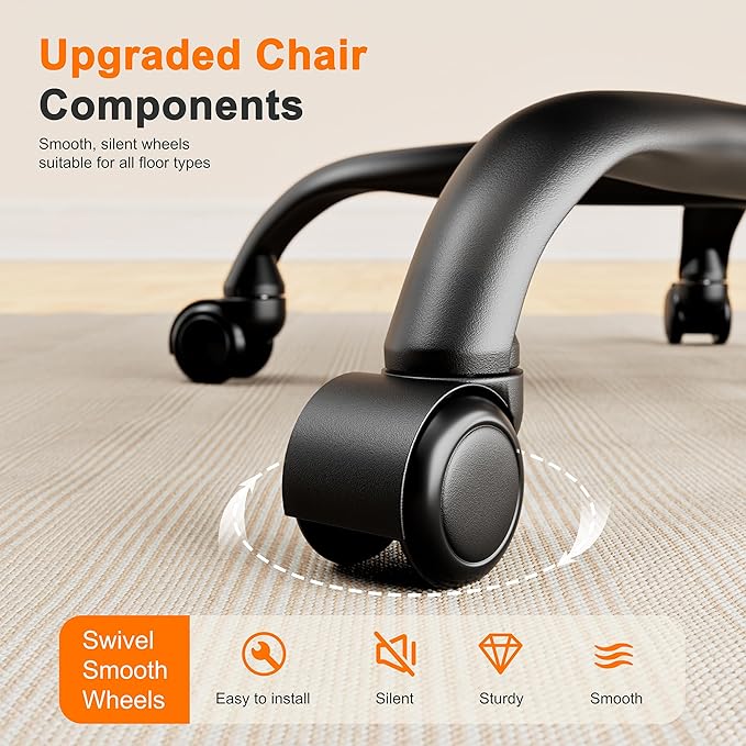 Shintenchi High Back Executive Office Chair, Ergonomic PU Computer Desk Chair with 3-Level Tilt, Padded Armrests 360° Swivel Free Task Chairs for Home Office, 330 Pound Capacity, Black