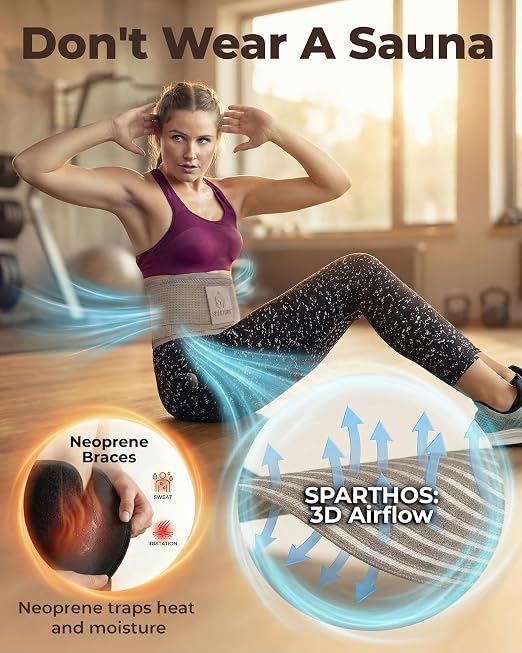 Sparthos Back Brace for Women & Men, Sciatica, Lower Back Pain - Taupe-LG