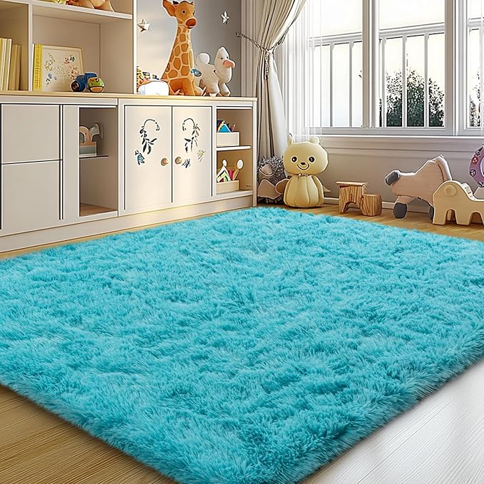 Mugorn Small Soft Shag Rugs for Bedroom, 4x6 Fluffy Area Rugs for Living Room