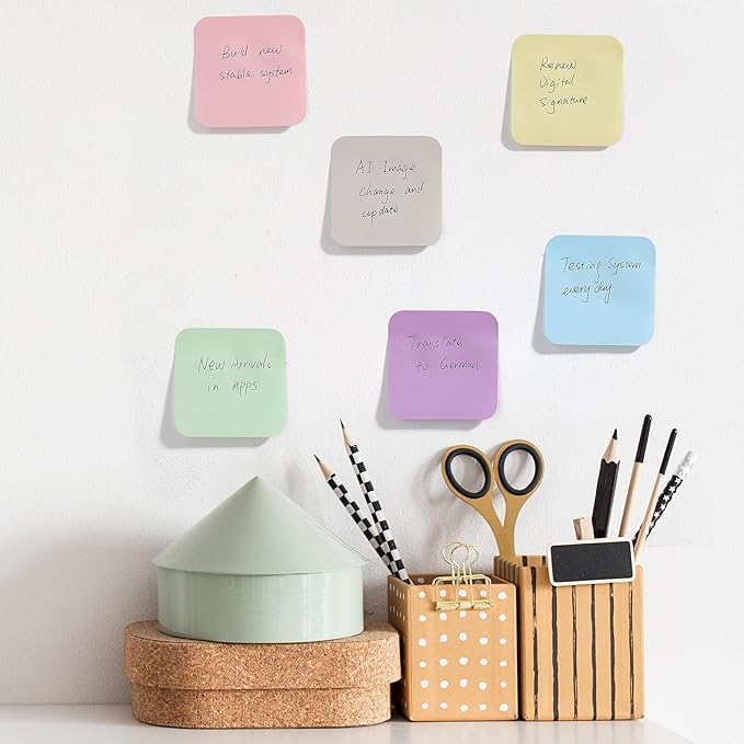 Mr. Pen- Sticky Note Set, 12 Pads, 720 Sheets, 2.8" x 2.8", 6 Pastel Color, Round Corner Colored Sticky Notes, Colorful Sticky Note, Sticky Note Pad, Stocky Notes for Bible Journaling