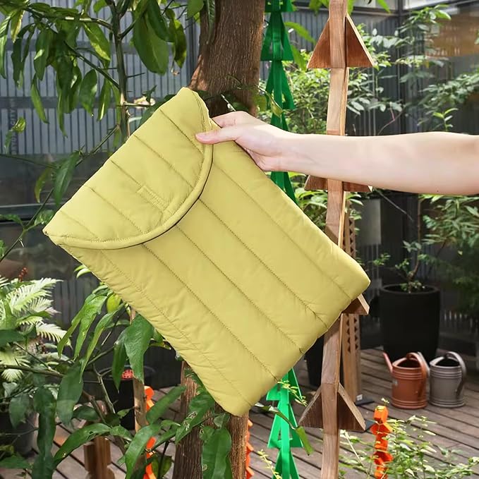 Puffy Laptop Sleeve 11-12 Inch Green, Protective Carrying Case for Men and Women, Cute Case Bag Compatible with 11 and 12 Inch Laptops, 10.9" Ipad 10, 10.2" Ipad 7 8 9 in Cover