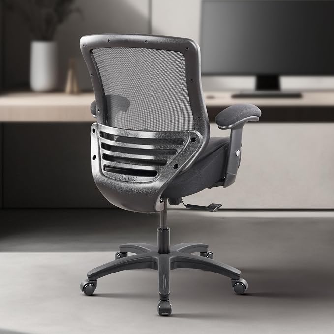 BOLISS 400lbs Mid Back Mesh Ergonomic Super Soft Wide Cushion Office Computer Desk Chair Adjustable Arms(Black)