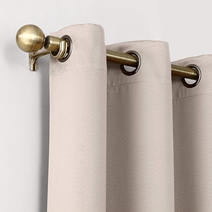 Sun Zero Nordic Theater Grade Extreme 100% Blackout Grommet Curtain Single Panel, 52" x 63", Stone