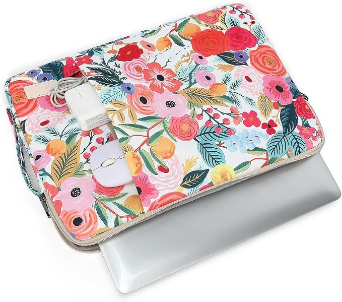 Laptop Sleeve 13.3 inch14 Inch, 15.6inchWater Resistant Traveling Computer Cover with Handle, Shockproof Protective Carrying Laptop Case (Y8-Garden Rose, 12.5 inch-13.5 inch)