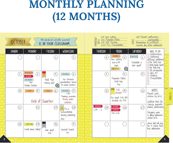 Carson Dellosa Aim High Teacher Planner 2026-2027, Undated 8" x 11" Lesson Plan Book With Stickers, Class Schedule and Weekly Calendar School Supplies, Classroom Must Haves and Homeschool Essentials