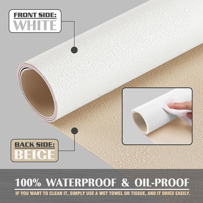 K KNODEL Large Office Leather Desk Mat, Mouse and Keyboard Pad, Computer and Laptop Mat, Desktop Protector and Cover, Writing Pad and Blotter (31.5"x15.7", White)