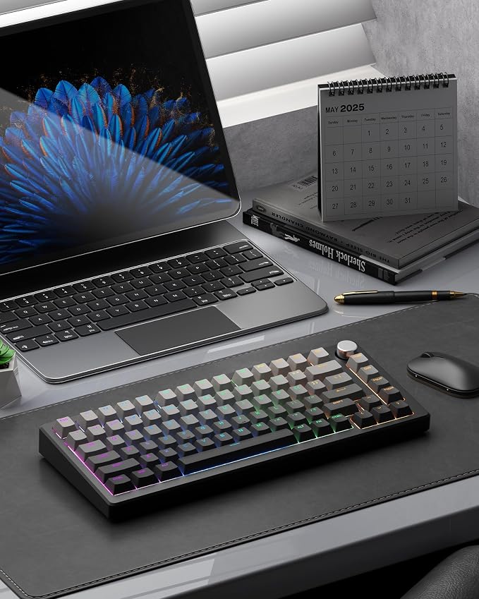 SDYZ x XVX Shine Through PBT Keycaps, Keycaps 60 75 100 Percent Cherry Profile, Doubleshot Custom Key caps Set for 61/64/68/84/87/100/104/108 Gaming Mechanical Keyboard, Gradient Gray