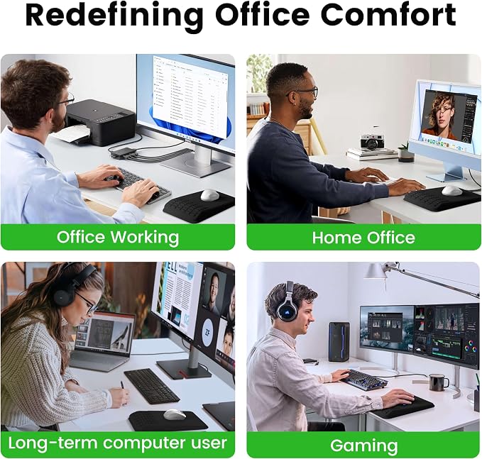 MEKASS Mouse Pad with Wrist Rest, Ergonomic Slope Mousepad for Carpal Tunnel Pain Relief, Memory Foam Desk Computer Wrist Support Mouse Pad with for Office Home (Purple)