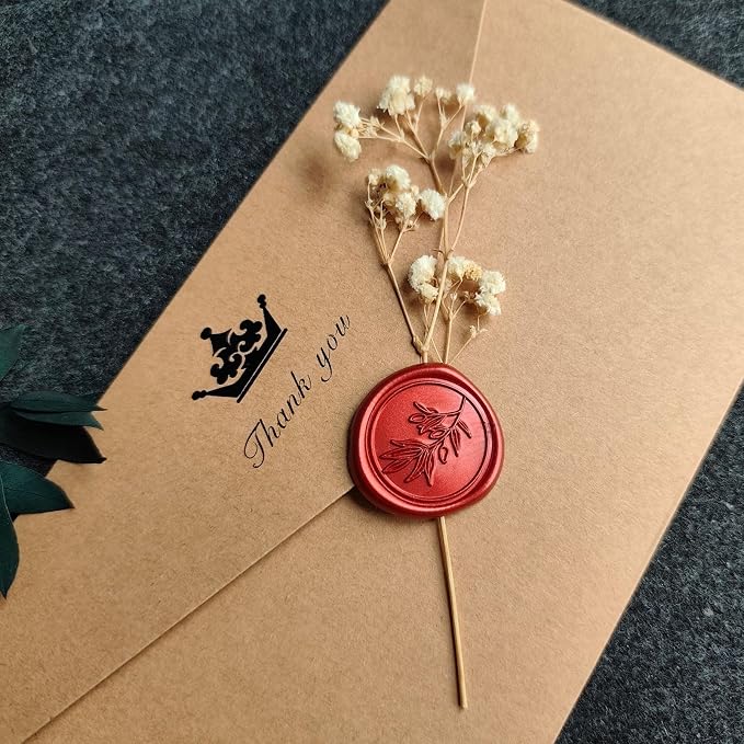 50 Pcs Red Wax Seal Stickers Self- Adhesive Wedding Invitation Seal Stickers, Perfect for Invitation Cards, Envelopes Christmas Cards, Gift Wrapping, Party Menu Decor