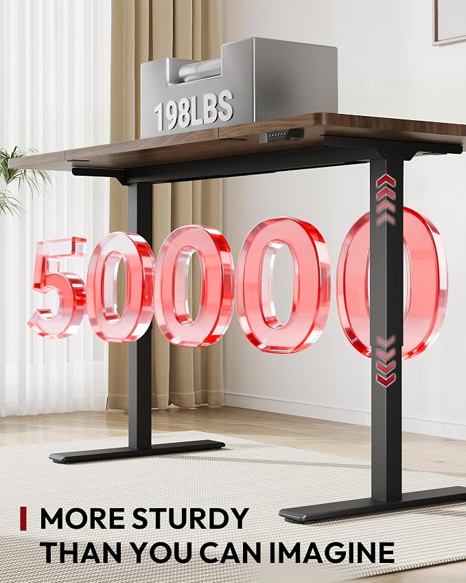 SANODESK Dual Motor Electric Standing Desk 63 x 28 Inches, Height Adjustable Sit Stand Desk with Large Splice Board for Home Office, Computer Workstation, Study & Gaming, Black Frame/Black Walnut Top