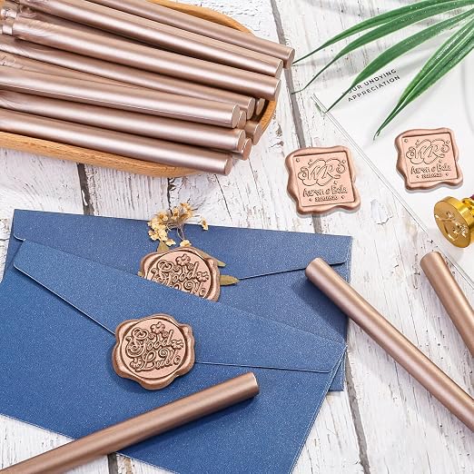 Sealing Wax Sticks, Paxcoo 20pcs Wax Seal Sticks, Glue Gun Sealing Wax Sticks for Wedding Invitations, Letter, Envelope, Cards and Crafts (Champagne Color)