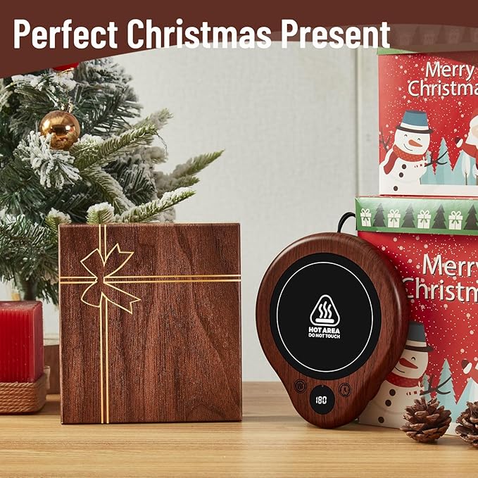 Mug Warmer, 3 Temperature Settings Coffee Mug Warmer, 2-12H Timed Settings Coffee Warmer, Digital Display Mug Warmer for Desk with Touch Control, 25W Coffee Cup Warmer for Tea, Coffee, Milk, Candles